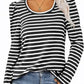 Striped Round Neck Long Sleeve T-Shirt