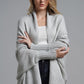 Dolman Sleeve Open Front Ribbed Trim Longline Cardigan