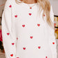 Heart Round Neck Long Sleeve Sweater