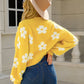 Floral Open Front Fuzzy Cardigan