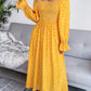 Smocked Square Neck Flounce Sleeve Dress