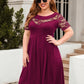 Plus Size Ruched Round Neck Short Sleeve Dress