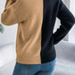 Contrast Round Neck Long Sleeve Sweater