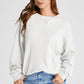 Waffle-Knit Long Sleeve Sweatshirt