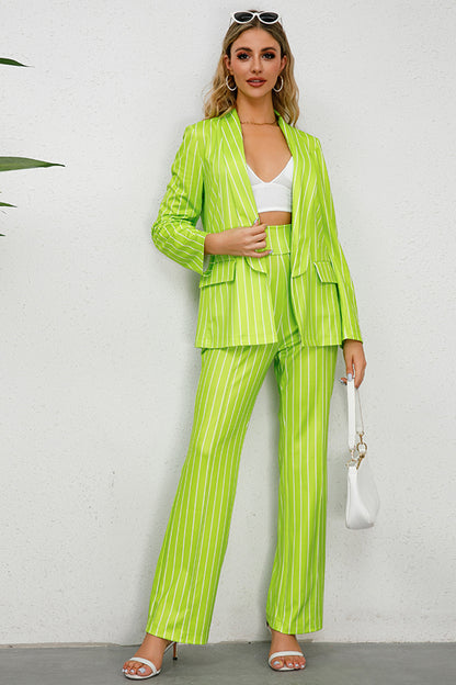 Striped Long Sleeve Top & Pants Set