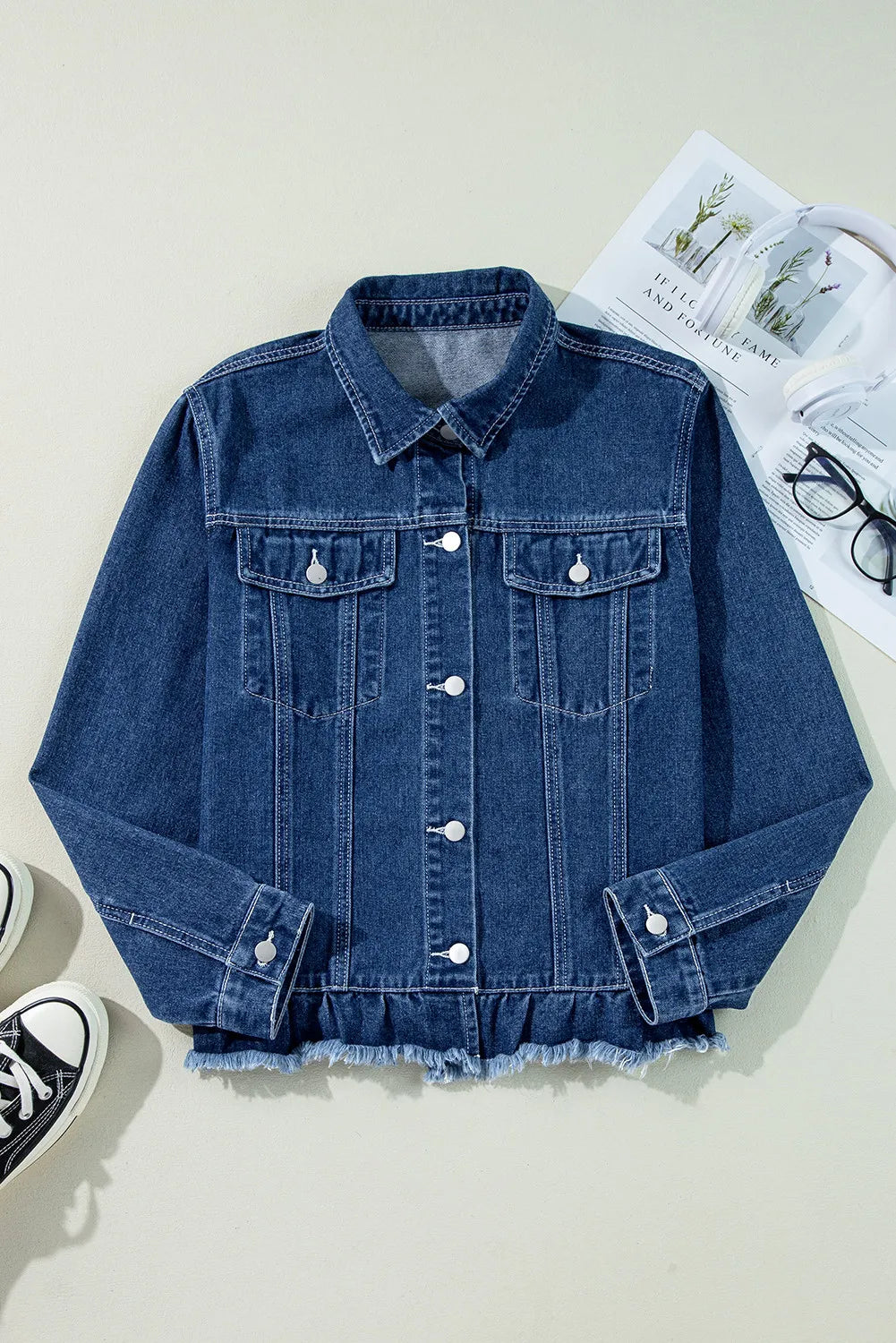 Raw Hem Denim Jacket