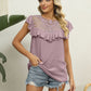 Spliced Lace Ruffled Blouse