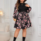 Plus Size Tied Printed Long Sleeve Dress