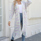 Multicolored Open Front Fringe Hem Cardigan