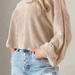 Round Neck Drop Shoulder Long Sleeve Top