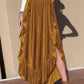 Slit Ruffled Wide Leg Pants