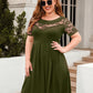 Plus Size Ruched Round Neck Short Sleeve Dress