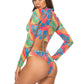 Printed Zip Up Three-Piece Swim Set