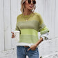 Striped Ribbed Trim Sweater