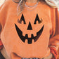 Round Neck Dropped Shoulder Jack-O'-Lantern Graphic Sweatshirt