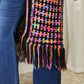 Full Size Multicolored Open Front Fringe Hem Cardigan