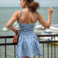 Sweetheart Neck Spaghetti Strap Denim Dress