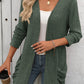 Open Front Long Sleeve Ribbed Cardigan