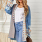 Geometric Open Front Long Sleeve Cardigan