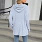 Half Button Long Sleeve Hooded Top