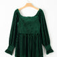 Smocked Ribbed Velvet Babydoll Top