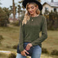 Ribbed Round Neck Long Sleeve Tee