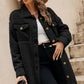 Collared Neck Long Sleeve Longline Teddy Jacket