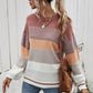 Striped Ribbed Trim Sweater