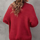 Waffle-Knit Open Front Dropped Shoulder Sweater