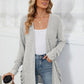 Pocketed Open Front Long Sleeve Cardigan