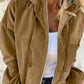 Drawstring Zip Up Long Sleeve Hooded Jacket