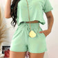 Round Neck Short Sleeve Top & Shorts Set