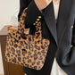 Leopard Fluff Handbag with Zip