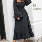 Smocked Ruffle Hem Flounce Sleeve Dress