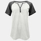 Contrast Notched Short Sleeve T-Shirt