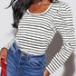 Striped Round Neck Long Sleeve T-Shirt