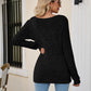 Square Neck Ribbed Long Sleeve T-Shirt