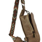 Random Pattern Adjustable Strap PU Leather Sling Bag