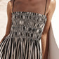 Smocked Striped Square Neck Cami Dress