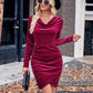 Cowl Neck Tulip Hem Dress