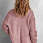 Waffle-Knit Open Front Dropped Shoulder Sweater