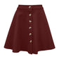 Buttoned Corduroy Mini Skirt