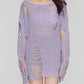 Distressed Boat Neck Knit Cover Up