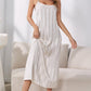 Striped Flounce Sleeve Open Front Robe and Cami Dress Set