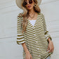 Striped Button Up Long Sleeve Cardigan