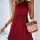 Frill Round Neck Sleeveless Mini Dress