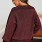 Waffle-knit Pocketed Open Front Cardigan