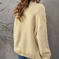 Waffle-Knit Open Front Dropped Shoulder Sweater