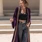 Embroidered Open Front Long Sleeve Cardigan