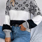 Star Contrast Round Neck Sweater